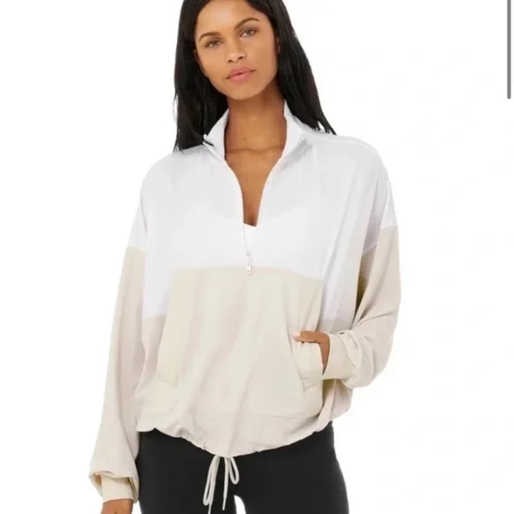 Alo Yoga City Girl Quarter Zip Pullover Top Small
